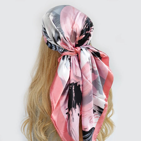 90*90cm Silk Scarf Headwraps For Women Fashion Accessory